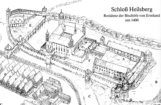 Zeichnung: Schloss im Mittelalter